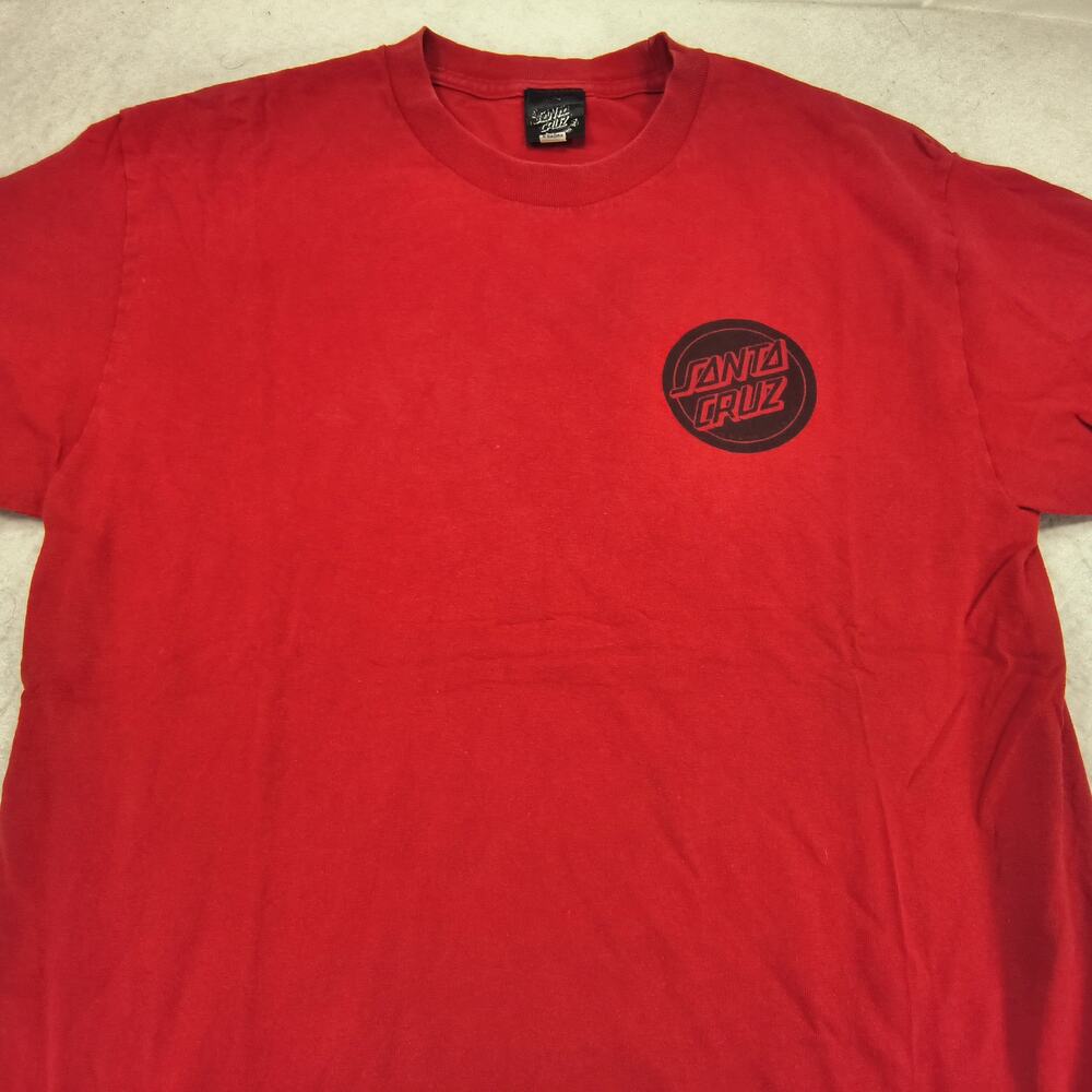 Santa Cruz Casual Crew Neck Short Sleeve Graphic Shirt Mens Size Large L Red